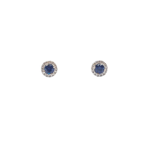 Pendientes de oro blanco con diamantes y zafiros