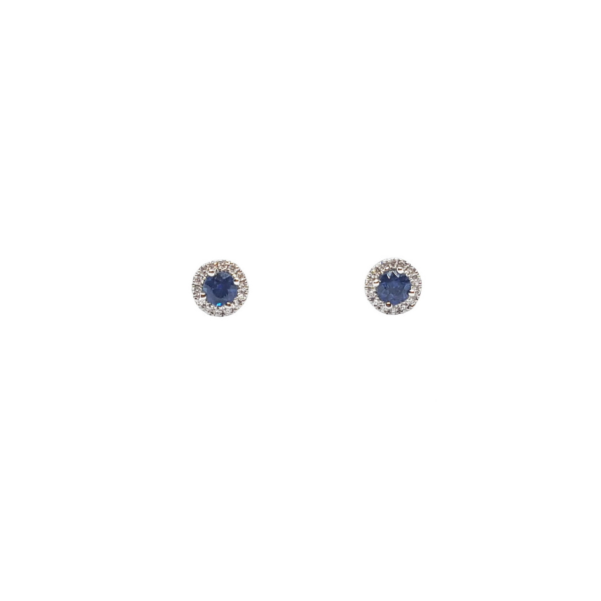Pendientes de oro blanco con diamantes y zafiros