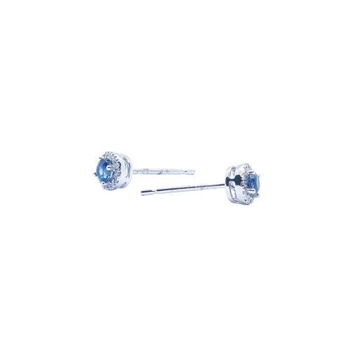 Pendientes de oro blanco con diamantes y zafiros