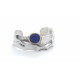 Brazalete rígido de plata y oro con lapislázuli
