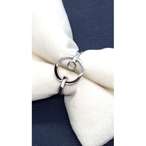 ANILLO DE ORO BLANCO Y DIAMANTE