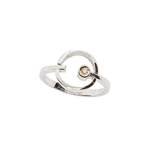 ANILLO DE ORO BLANCO Y DIAMANTE