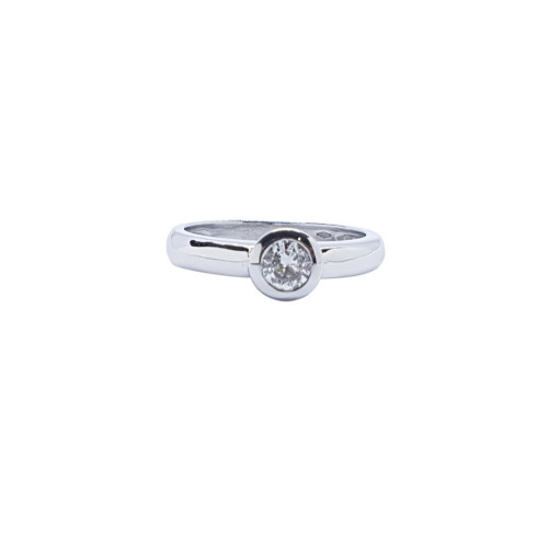 ANILLO DE ORO BLANCO Y DIAMANTE