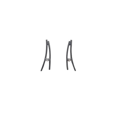 Pendientes de plata y  diamantes