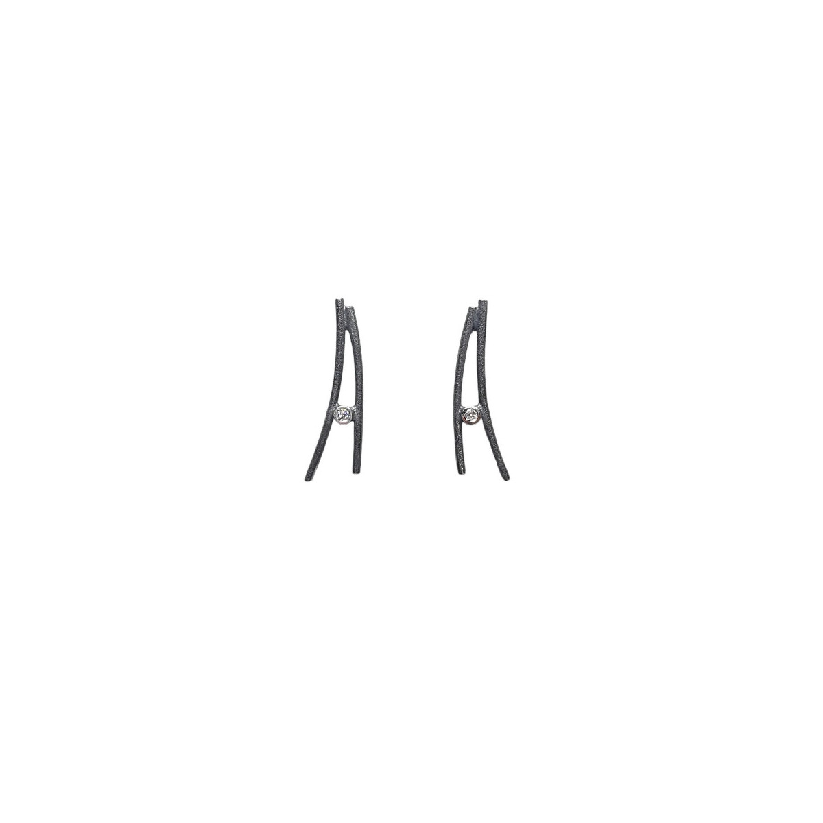 Pendientes de plata y  diamantes