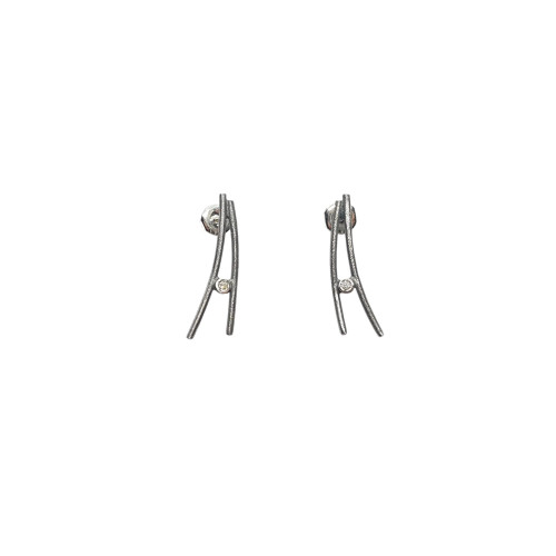 Pendientes de plata y  diamantes