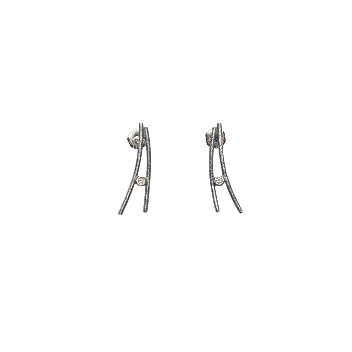 Pendientes de plata y  diamantes
