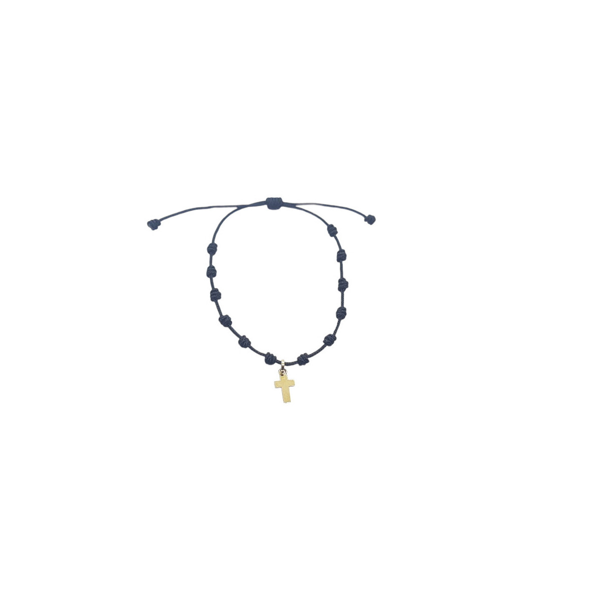 Pulsera de macramé con  cruz de oro