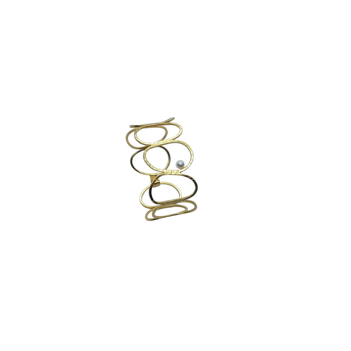 Pulsera de plata chapada en oro amarillo y perla natural cultivada