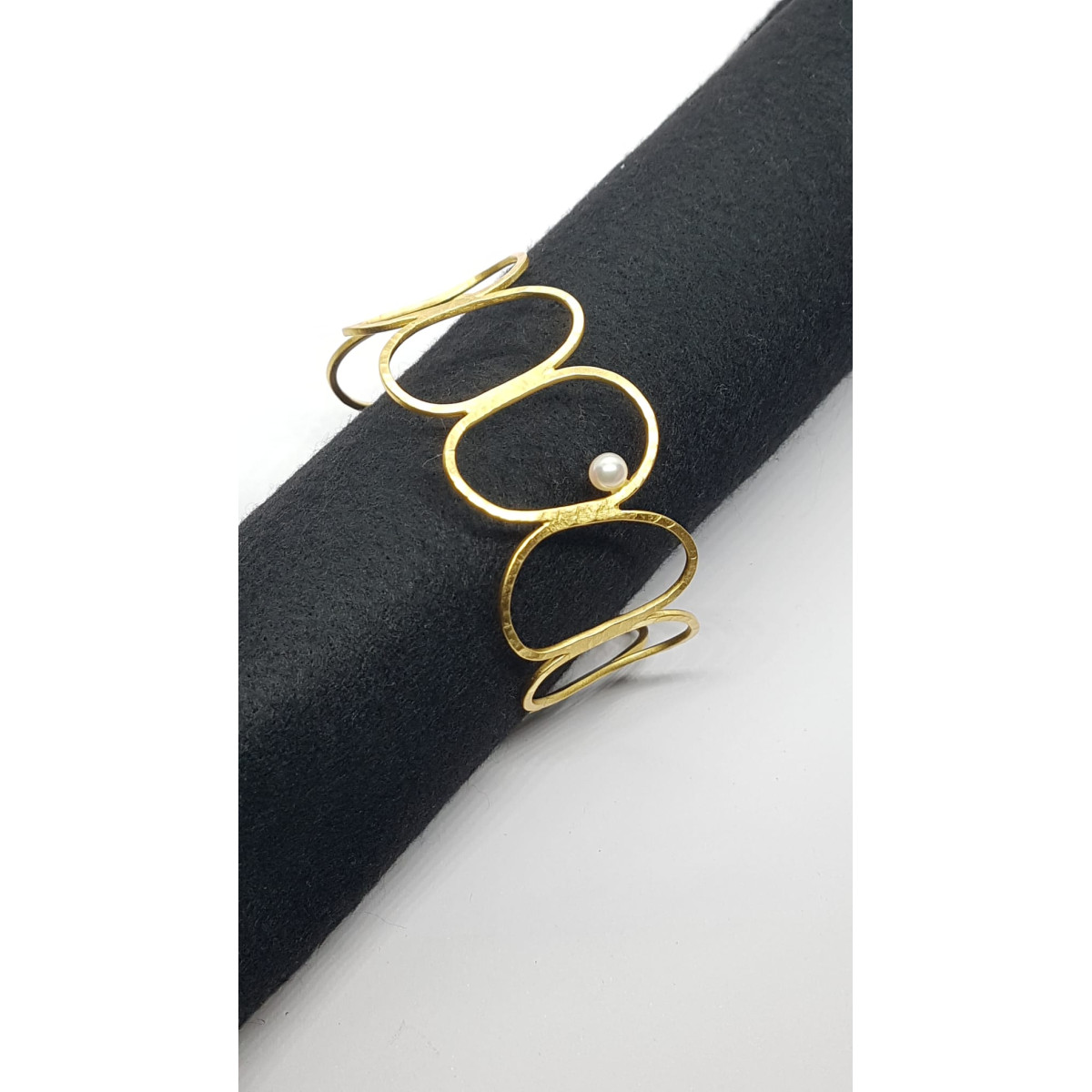 Pulsera de plata chapada en oro amarillo y perla natural cultivada