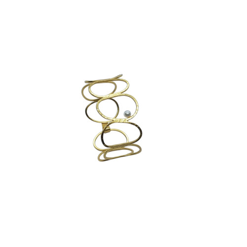 Pulsera de plata chapada en oro amarillo y perla natural cultivada