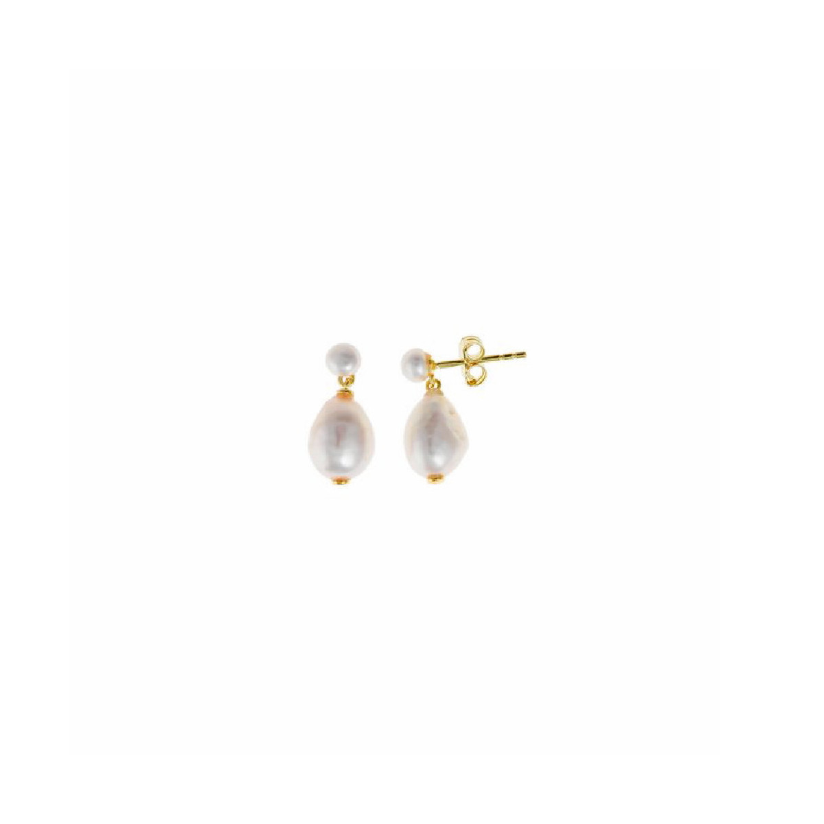 Pendientes de plata chapada con perlas naturales