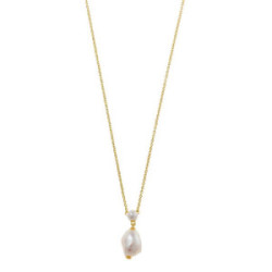 Collar de plata chapada y perla natural