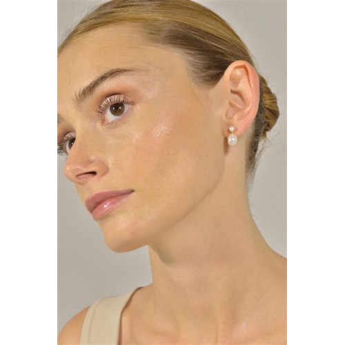 Pendientes de plata chapada con perlas naturales