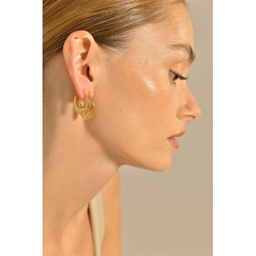 Pendientes de plata chapada con forma de aro