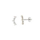 Pendientes trepadores de plata chapada, perlas y  circonitas blancas