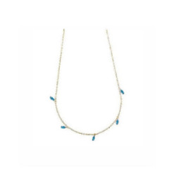 Collar de plata chapada con circonitas azules