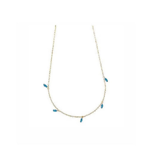Collar de plata chapada con circonitas azules