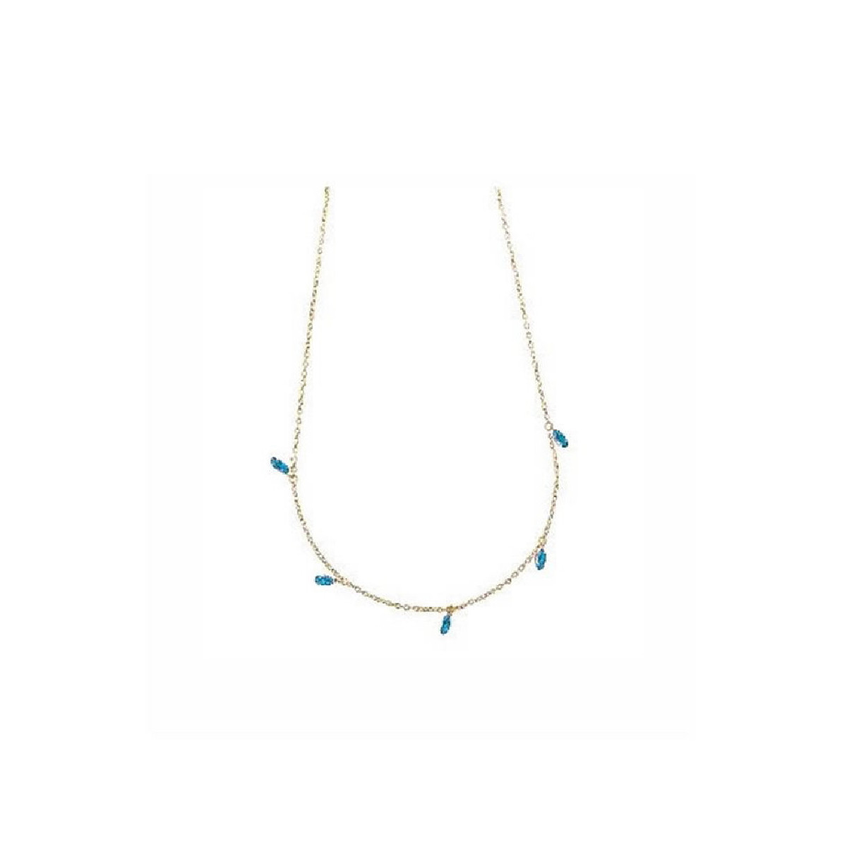 Collar de plata chapada con circonitas azules