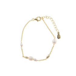 Pulsera de plata chapada con perlas naturales