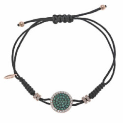 Pulsera de plata con circonitas verdes y blancas