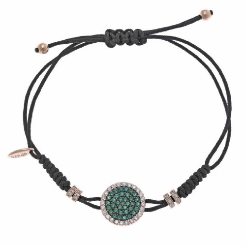 Pulsera de plata con circonitas verdes y blancas