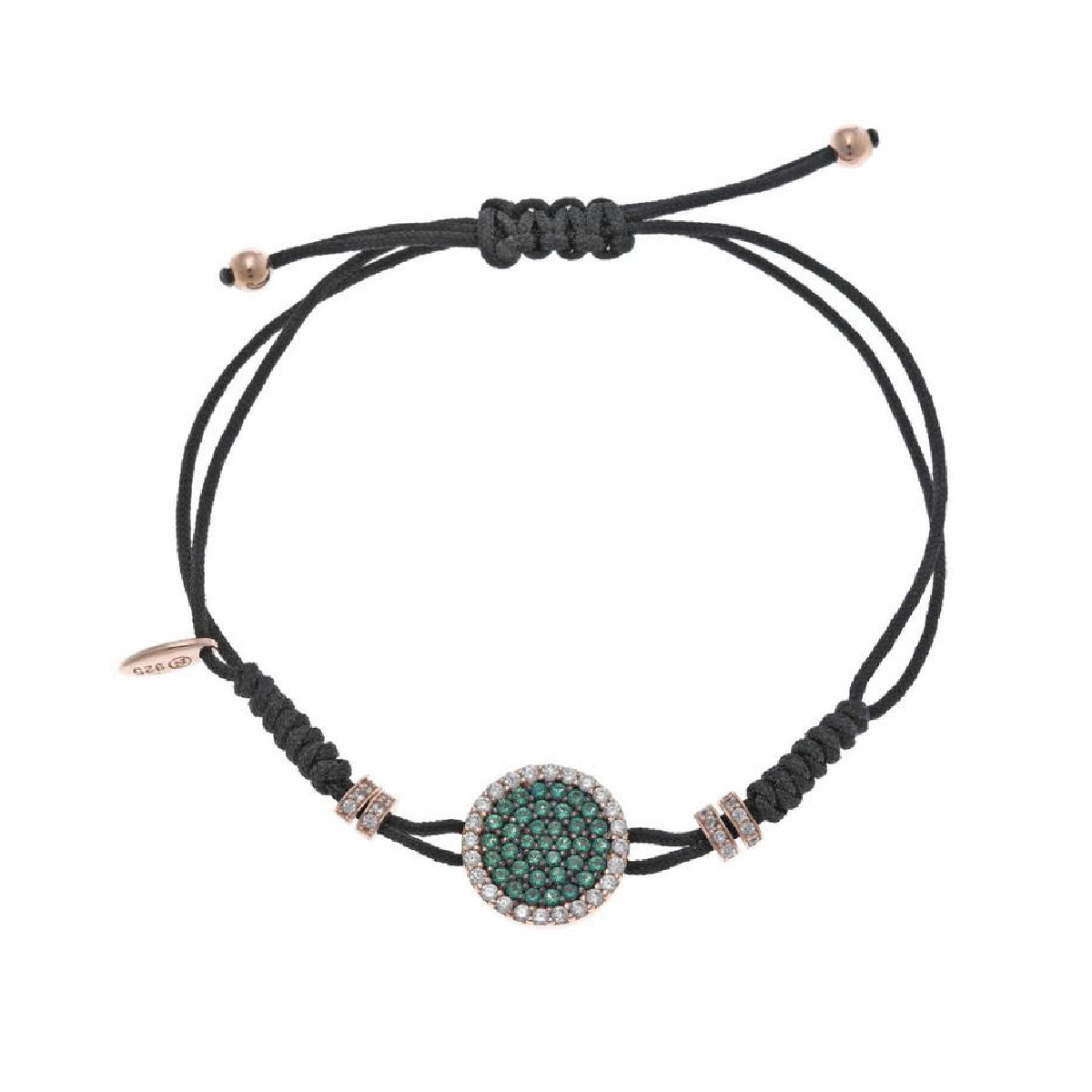 Pulsera de plata con circonitas verdes y blancas