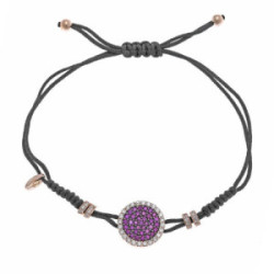 Pulsera de plata con circonitas rosas y blancas