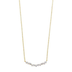 Collar de plata chapada con circonitas blancas y perlas naturales