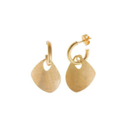 Pendientes de plata chapada con forma de aros y plancha de plata