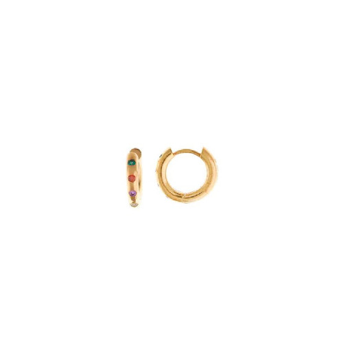 Pendientes de plata chapada con circonitas multicolor