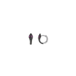 Pendientes de plata con forma de serpientes y circonitas