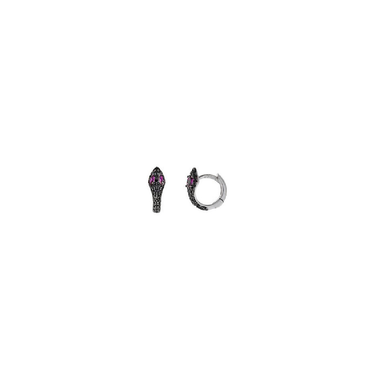 Pendientes de plata con forma de serpientes y circonitas