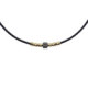 Collar de plata con cuero y circonitas