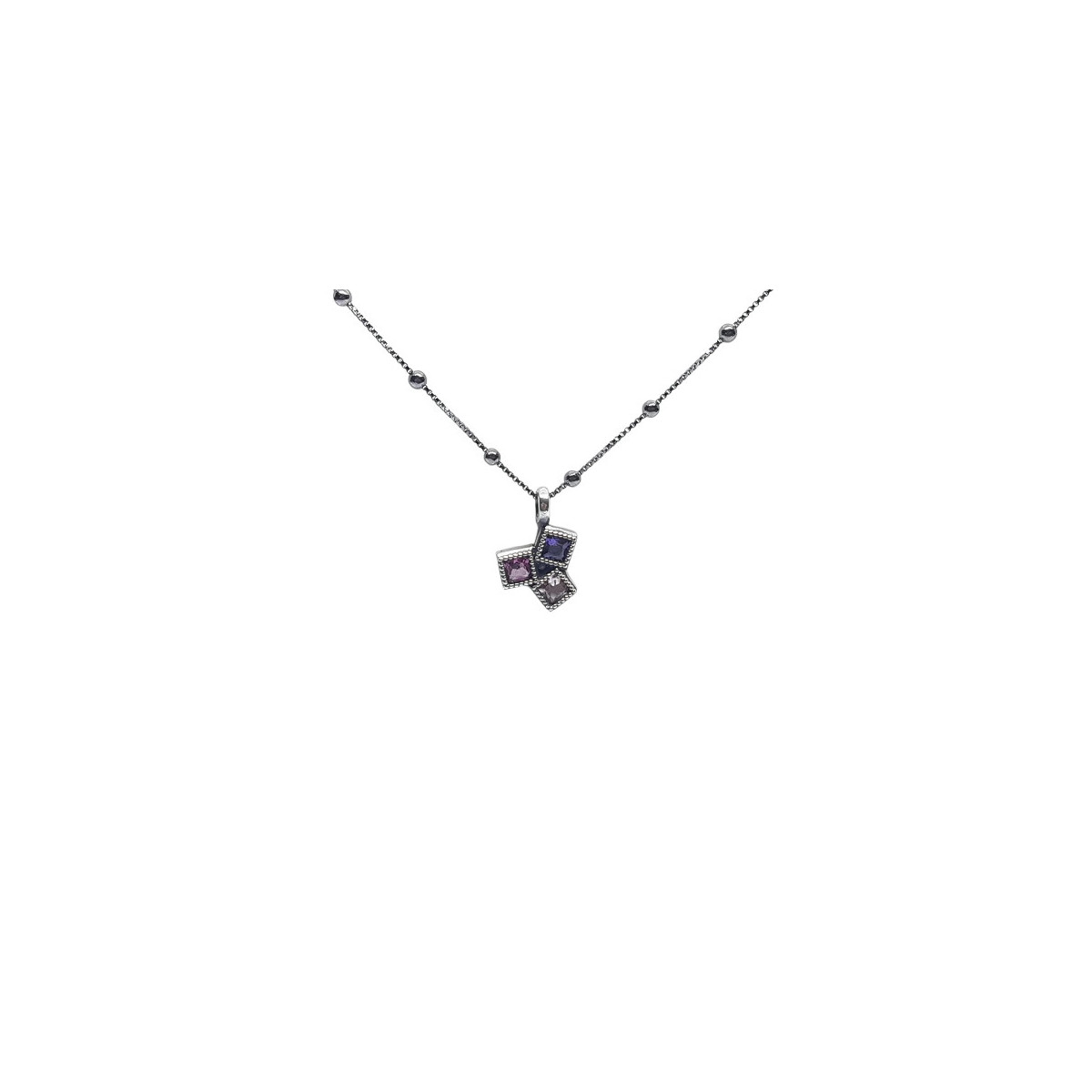 Collar de plata con circonitas