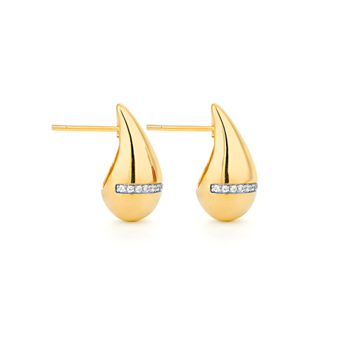 Pendientes de oro amarillo con diamantes