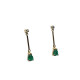 PENDIENTES DE ORO AMARILLO con DIAMANTE y esmeralda