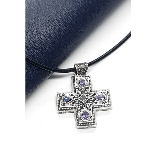 CRUZ DE plata con circonitas