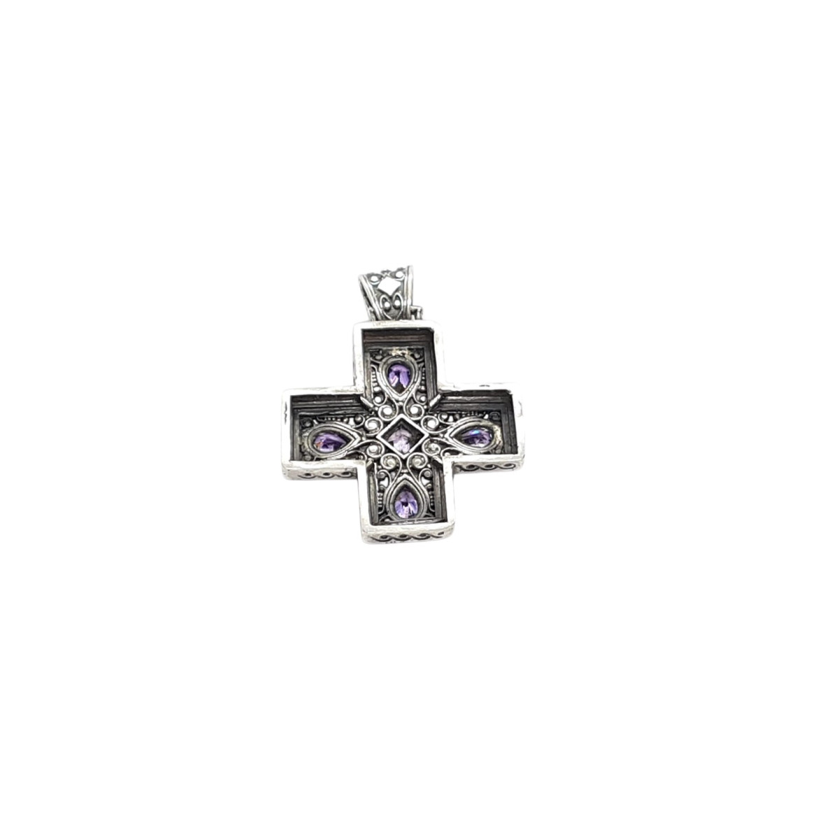 CRUZ DE plata con circonitas