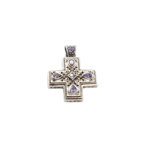 CRUZ DE plata con circonitas