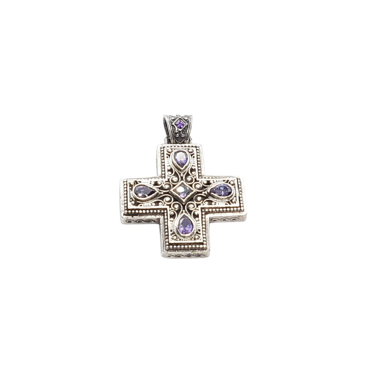 CRUZ DE plata con circonitas