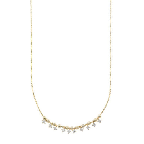 Collar de plata chapada con circonitas blancas