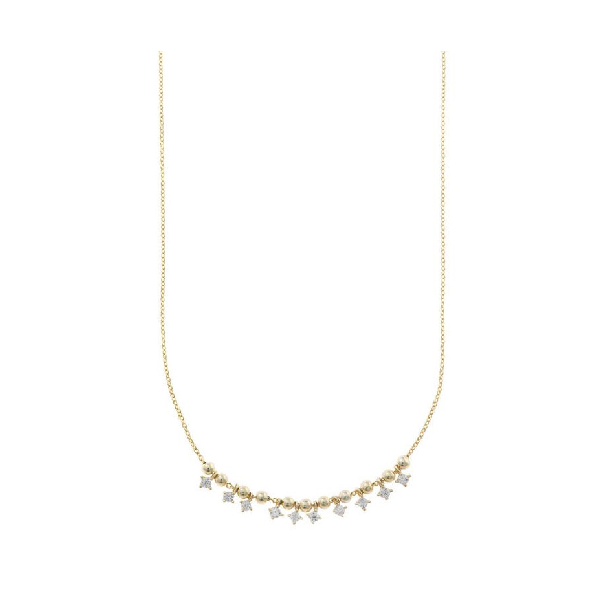 Collar de plata chapada con circonitas blancas