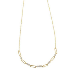 Collar de plata chapada con circonitas blancas
