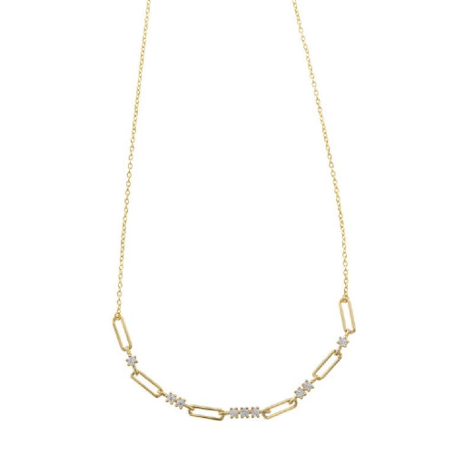 Collar de plata chapada con circonitas blancas