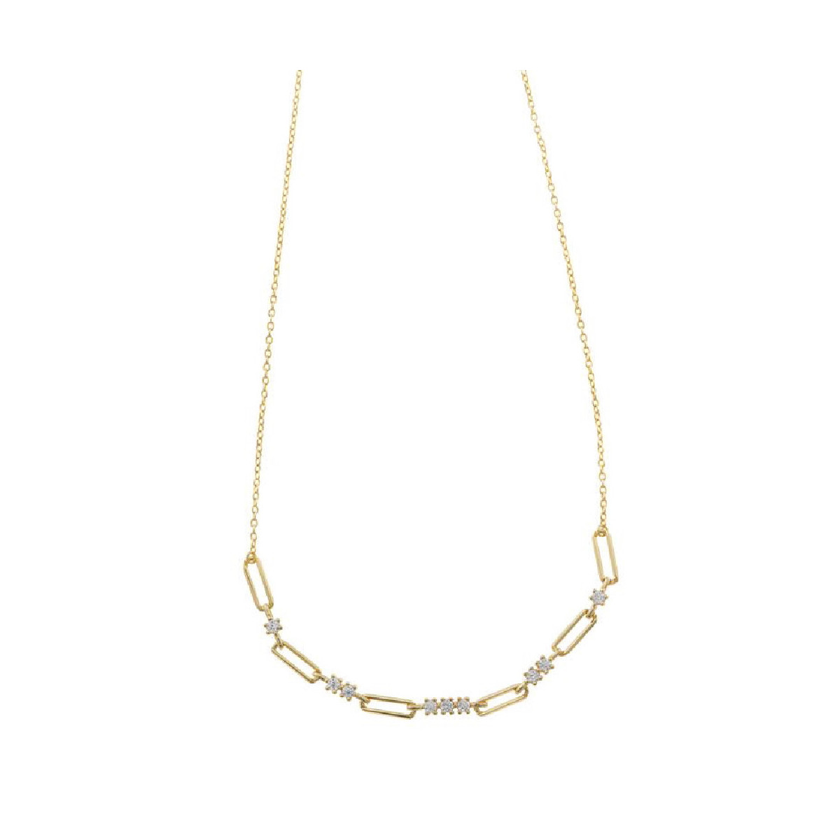Collar de plata chapada con circonitas blancas
