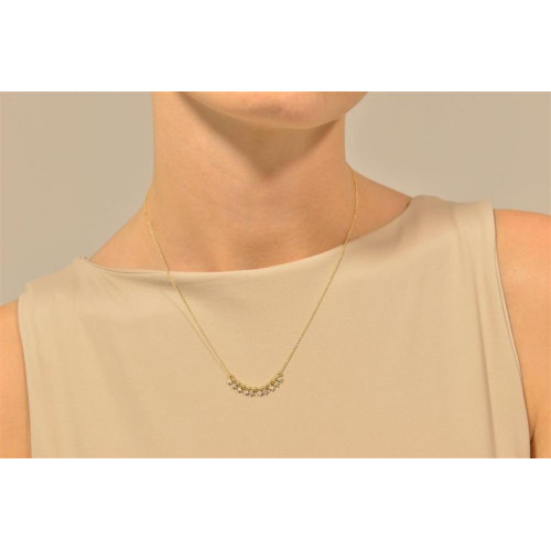 Collar de plata chapada con circonitas blancas