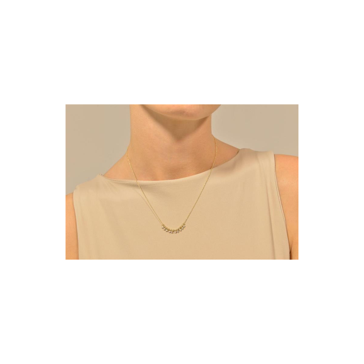 Collar de plata chapada con circonitas blancas
