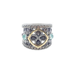 Anillo de plata con circonitas marrones