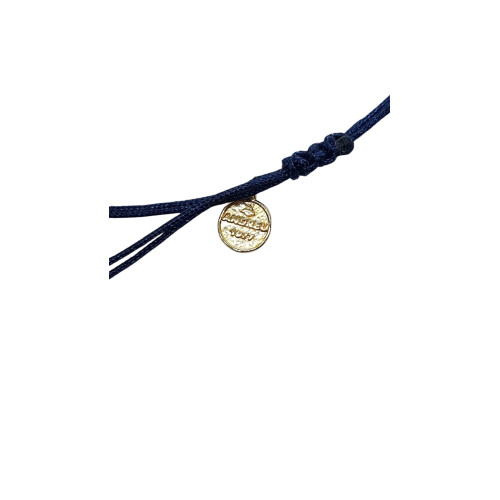 Pulsera de plata con macramé y circonitas